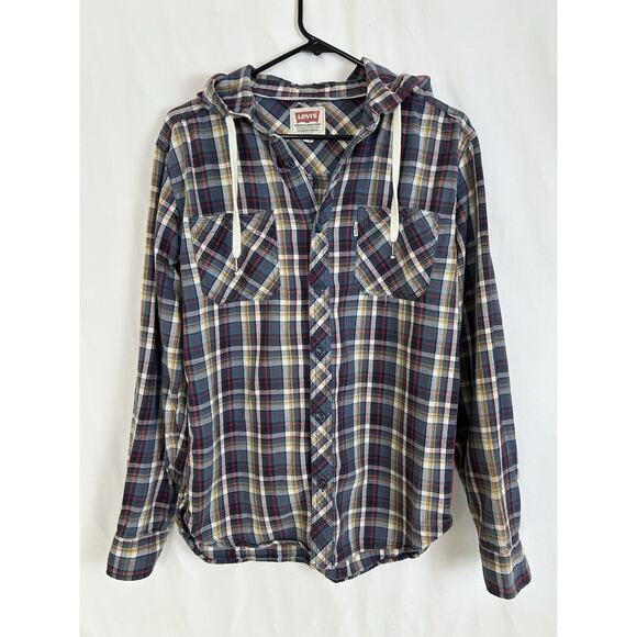 Levi's Other - Vintage Grunge Levis Button Up Hoodie Shirt Jacket Medium Multicolor Size Medium